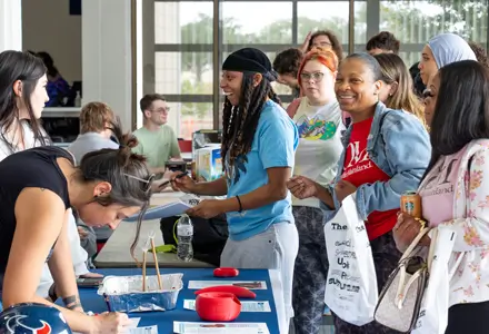 Group of students at club signup event