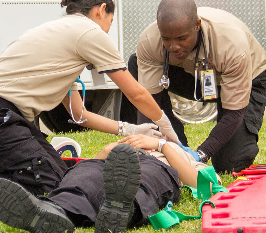 EMT Cadets training