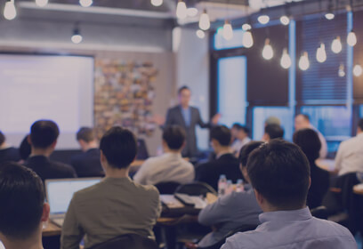 Group of professionals attending a conference