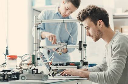 Students working on an engineering project