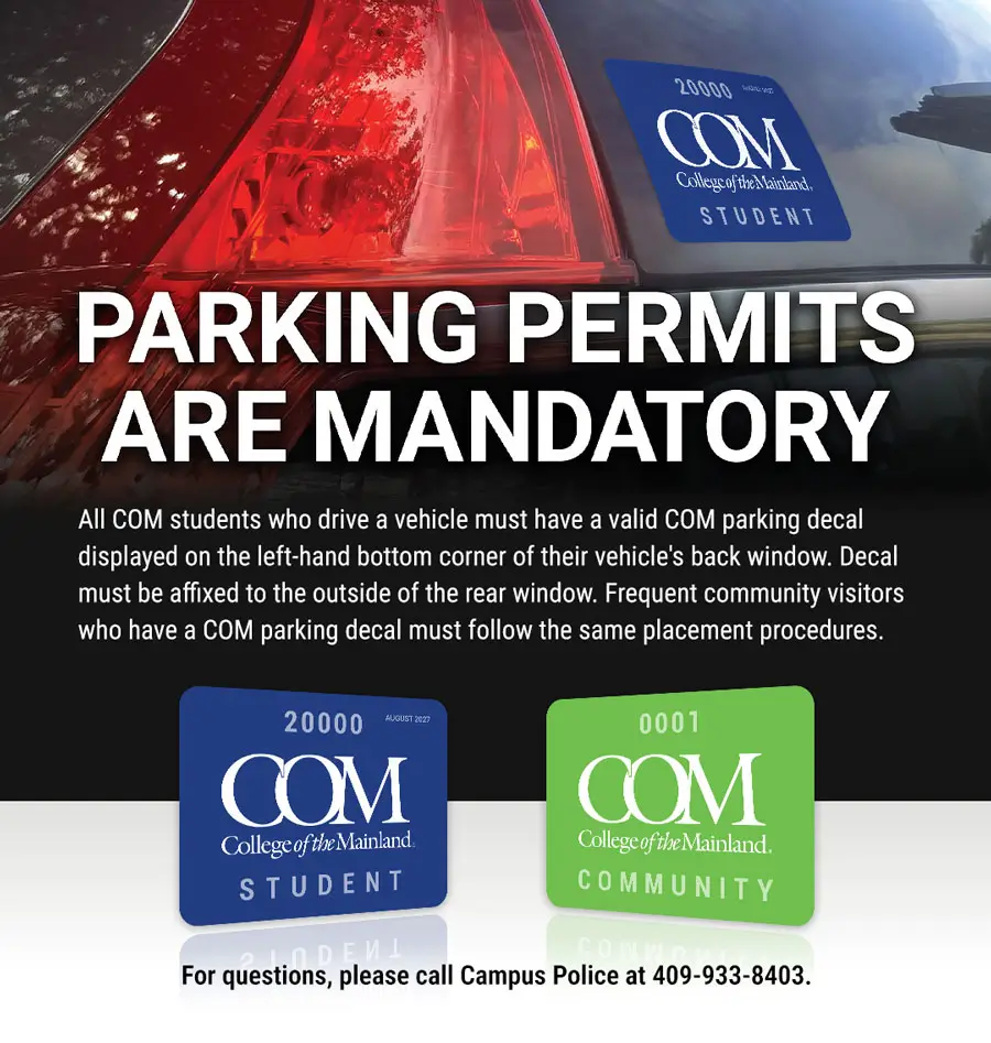 Parking permit sticker placement on a car's back window