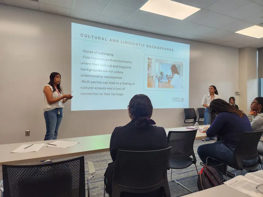 CHS student presenting at an event
