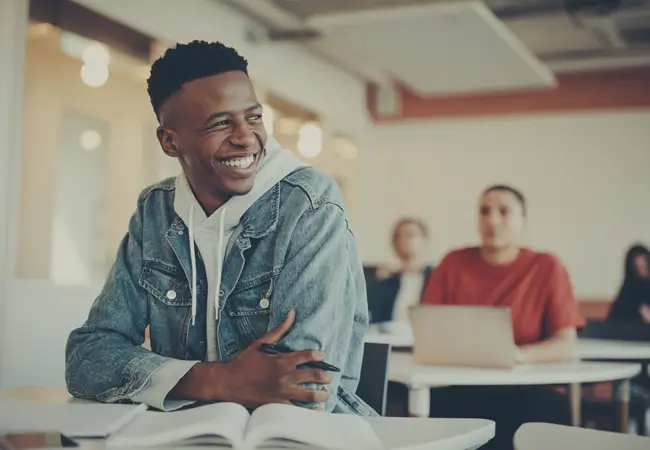Student in class at desk