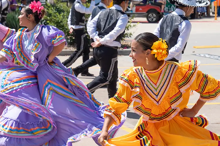 Dancers doing Ballet Folklórico.