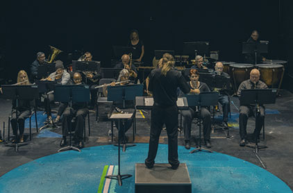 Concert band performing