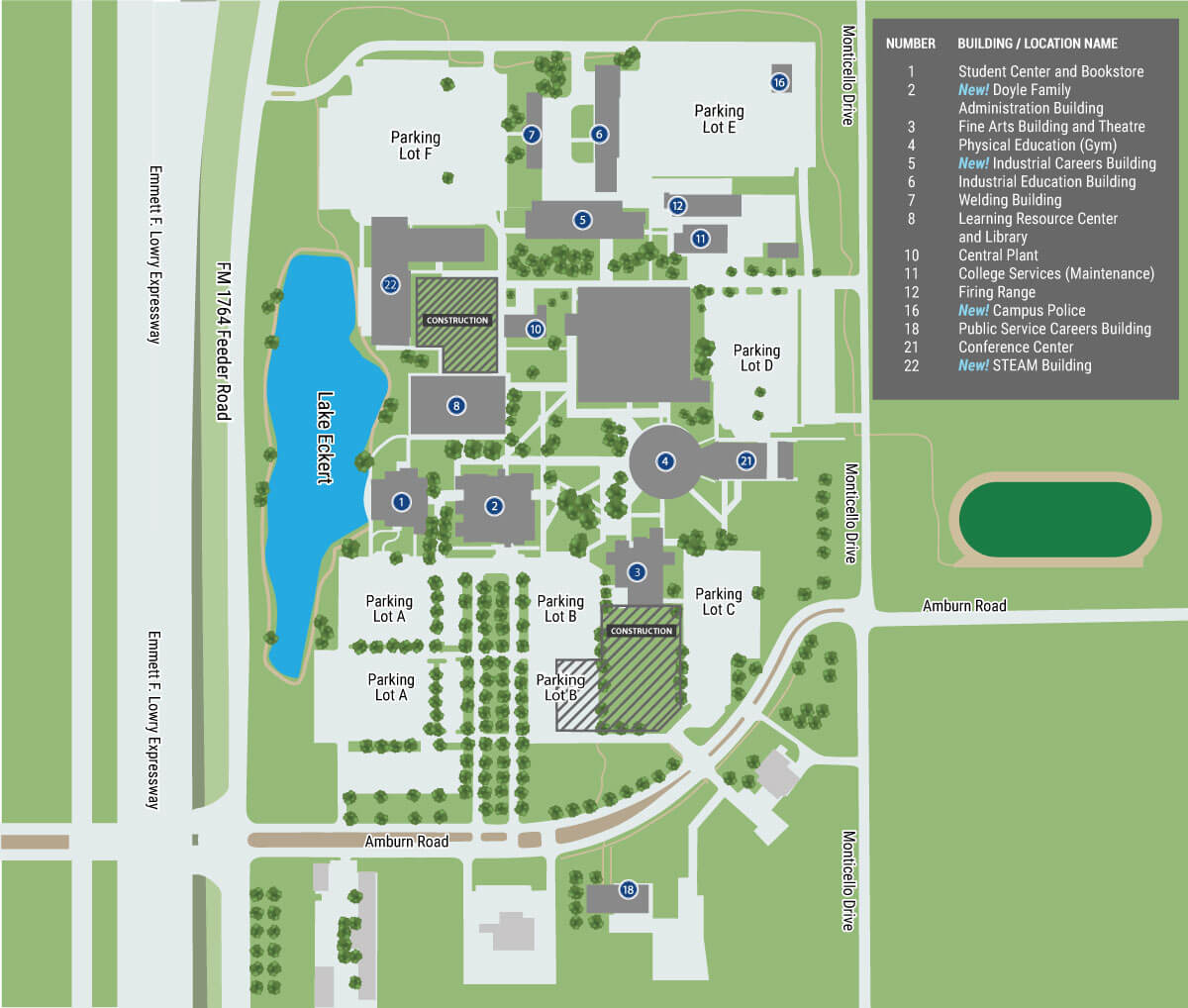 College of the Mainland campus map image