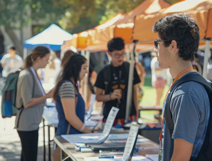 Campus student event outside