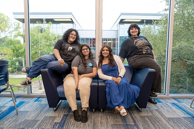 Group of student mentors on a couch